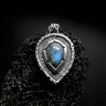 Northen Lights - srebrny naszyjnik z labradorytami - Fiann w Biżuteria/Naszyjniki