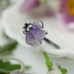 Wichrowe wzgórza II - przestrzenny, srebrny pierścionek z liliowym ametystem - Alabama Studio w Biżuteria/Pierścionki