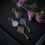 Lavender Coast - unikatowe srebrne kolczyki nie do pary - Iza Malczyk w Biżuteria/Kolczyki