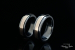 Red gold and black silver - gold/silver ring / Black Wedding Bands  - special order